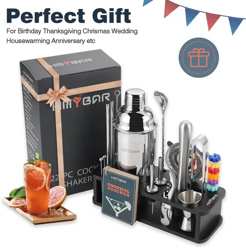 Miniatura 6 de HMYBAR® Juego de coctelera de 22 piezas (24oz/700ml) Kit de mixología para bartender Juego de herramientas de bar Juego para hacer Martini