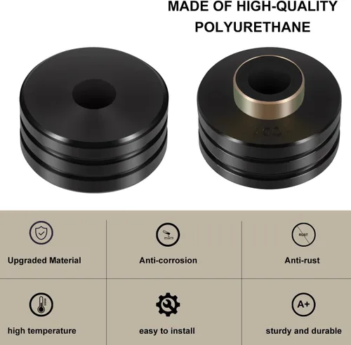Miniatura 5 de 9.4102G - Aisladores universales de bujes de poliuretano para montajes de cuerpo, incluye 4 arandelas de metal plateado, 2 fundas de metal plateado