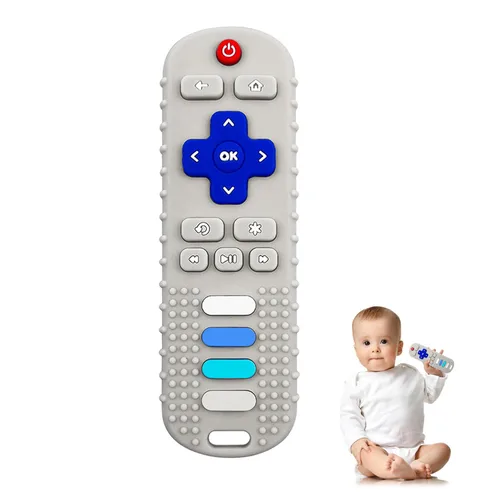 Miniatura 17 de YAPROMO Juguetes de Dentición de Silicona para Bebés, Juguete Control Remoto para Bebés de 3-18 Meses, Juguete de Dentición Control Remoto para Negro