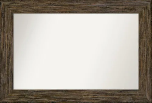 Miniatura 38 de Amanti Art Espejo personalizado, espejo de baño marrón Fencepost, espejo de pared o espejo de tocador de baño sobre el fregadero (27 x 27 pulgadas)