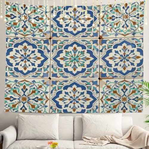 Miniatura 16 de Shrahala Circles Tapestry, Abstract Art With Various Circles Wall Hanging Hd Print Polyester Backdrop For Dorm Room Bedroom 30 X 40 In