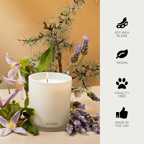 Miniatura 6 de Apotheke Velas perfumadas exclusivas para el hogar, lavanda Hinoki, 10.5 onzas, cera de soja, no tóxica, tarro grande blanco, velas de lujo regalos