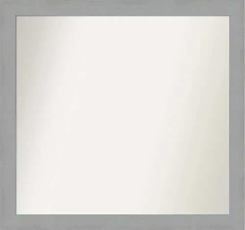 Miniatura 147 de Amanti Art Espejo de baño plateado para sobre fregadero, 23 x 23 pulgadas, espejo cuadrado plateado en ángulo, marco de madera moderno medio, se