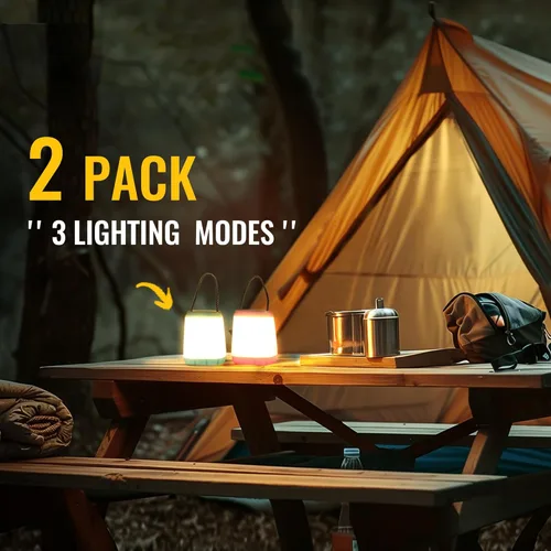 Miniatura 6 de HOKOILN Paquete de 2 luces LED para camping, farol LED de campamento con 3 modos, luz nocturna portátil para tienda de campaña, senderismo