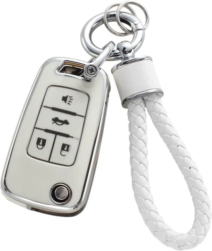 Miniatura 31 de YO&YOYE - Funda para llavero Ford con llavero, protector de llavero de TPU suave para F150 Explorer Mustang Edge Lincoln MKZ MKX MKC