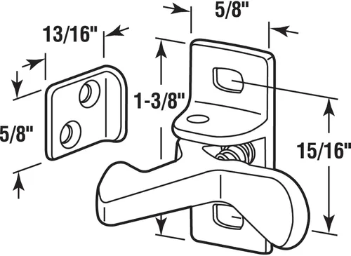 Miniatura 2 de Prime-Line U 10883 - Codo para puerta de gabinete, aluminio fundido, acabado en bronce (paquete individual)