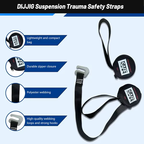 Miniatura 4 de Kit de Protección contra Caídas con Arnés de Seguridad con Cordón Amortiguador de Impactos y Correas de Seguridad por Trauma de Suspensión, Hebillas