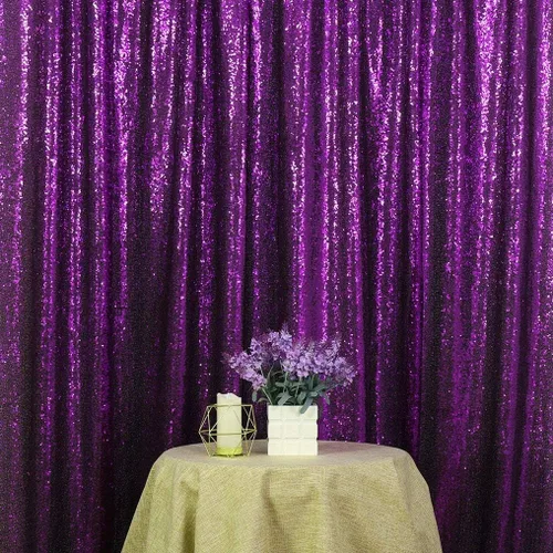 Miniatura 53 de PartyDelight - Fondo de lentejuelas rosa intenso de 6 pies x 8 pies para fotografía, cortina de bodas y eventos especiales Rosa encendido