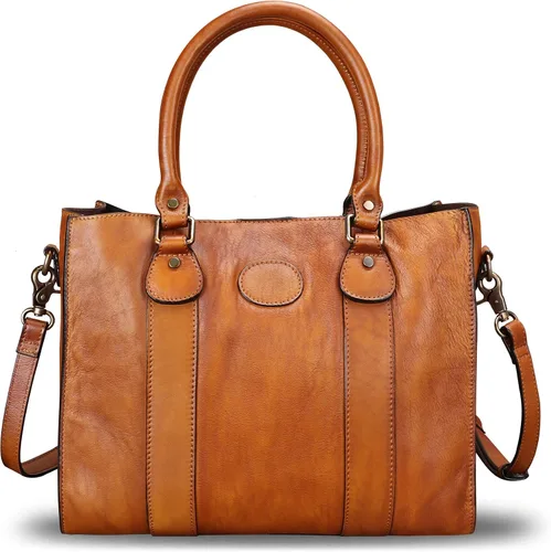 Miniatura 2 de Bolso bandolera de cuero genuino para mujer, bolso de hombro con asa superior