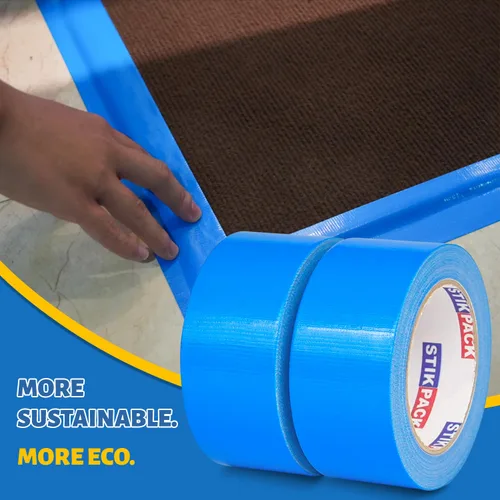 Miniatura 6 de 2 rollos de cinta adhesiva azul resistente, resistente e industrial, de color industrial, 9 mil x 2 pulgadas x 25 yardas, flexible, sin residuos