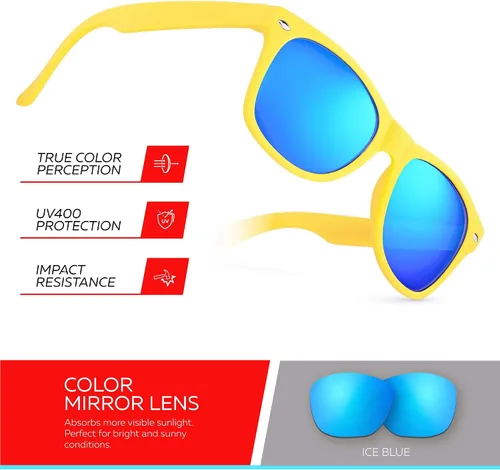 Miniatura 207 de Retro Rewind Lentes de sol para niños y niñas de 3 a 12 años, inastillables, UV400, lentes de sol para niños pequeños