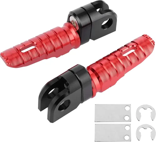 Miniatura 2 de Acouto Par de estriberas delanteras Pedales de aleación de aluminio aptos para Ninja Z125 PRO Z250/SL Z400 Z900 (rojo) para clavijas delanteras