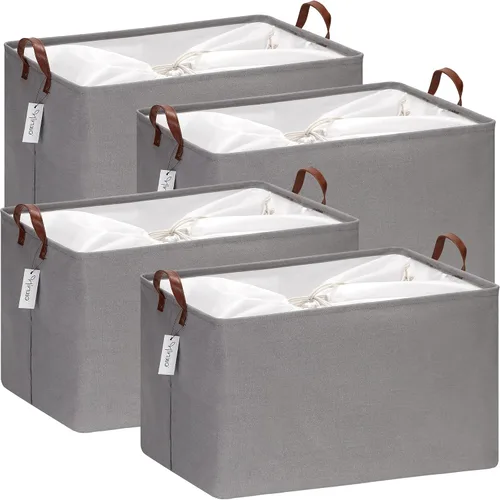 Miniatura 67 de Hinwo 31L Bolsas de almacenamiento grandes, organizadores de armario y almacenamiento, cestas de estante, cestas de almacenamiento plegables