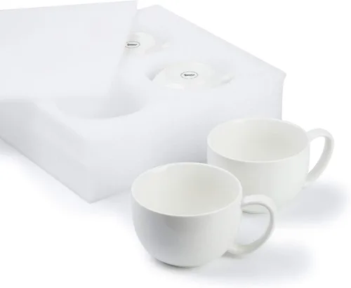 Miniatura 4 de Sweese Juego de 4 tazas de café grandes de porcelana de 22 onzas, tazas de sopa grandes con asas, perfectas para café, té, chocolate caliente, aptas