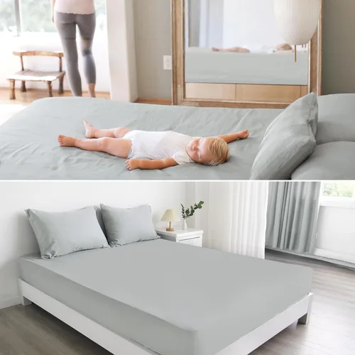 Miniatura 13 de Sábana bajera individual solo, sábanas de cama individuales de tamaño individual súper suaves y acogedoras para niños con bolsillo profundo de hasta