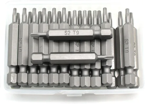 Miniatura 29 de TMAX Juego de puntas de destornillador de cabeza de estrella T6 Torx de 25 piezas, acero S2 de 6 puntos T-6 puntas de inserción de destornillador