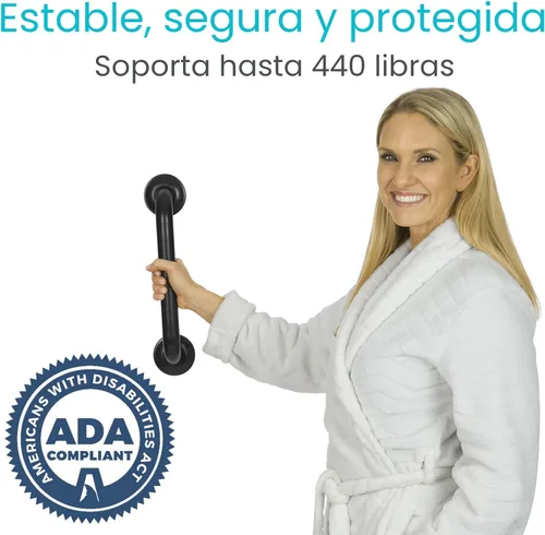 Miniatura 3 de Vive Barra de Agarre para Tinas y Duchas - Barra de Seguridad para Baño de Discapacitados para Personas Mayores - Pasamanos de Soporte de Pared