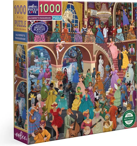 Miniatura 7 de eeBoo Rompecabezas de 1000 piezas, rompecabezas de la biblioteca del alquimista para adultos, cuadrado de 23 x 23 pulgadas, fabricado con tablero