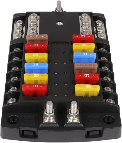 Miniatura 7 de SCITOO Caja de fusibles de 12 vías con cuchilla ATO/ATC/ATS, uso para lancha rodante, autocaravana, lancha rápida