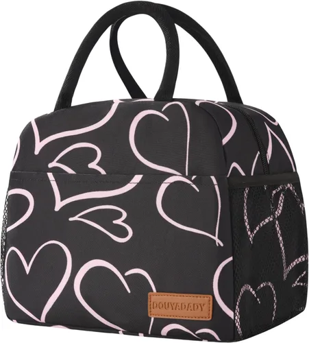 Miniatura 17 de douyadady Bolsa de almuerzo para mujeres/hombres, fiambrera mujeres/hombres (azul bebé+rayas blancas)