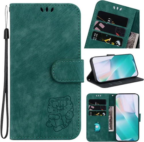 Miniatura 10 de Designed for Redmi k40 Pro Phone Case Wallet,PU Leather Flip Folio Cover with Credit Card Holders Little Cute Tiger Embossed Kickstand Wrist Strap