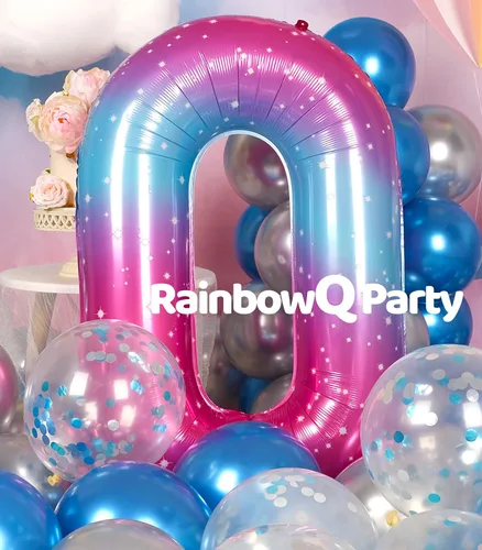 Miniatura 4 de Globo de número 0 de 40 pulgadas para niño o niña grande estrellado 0-9, globo de Mylar grande del número 0, globos de feliz cumpleaños 0