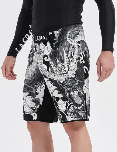 Miniatura 3 de LAFROI QJK01 - Pantalones cortos de boxeo para hombre con cordón y bolsillo