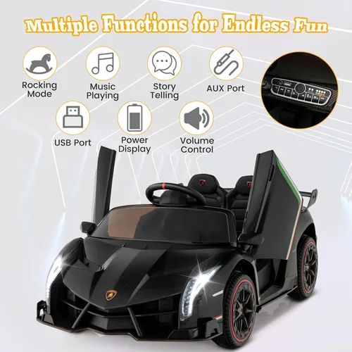 Miniatura 3 de Costzon - Automóvil de paseo con licencia Lamborghini de 12 V, vehículo deportivo 4WD con batería eléctrica con control remoto, 3 velocidades