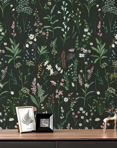 Miniatura 15 de Papel pintado floral JiffDiff despegar y pegar 118" x 17.3" papel pintado para baño papel pintado de flores silvestres papel de contacto de vinilo