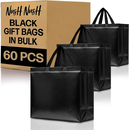 Miniatura 71 de Nush Nush Bolsas de regalo de color azul aguamarina de gran tamaño – Juego de 30 bolsas de regalo azul claro brillante con asas a granel – Bolsa