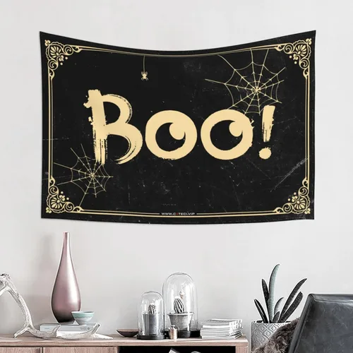 Miniatura 2 de Divertido tapiz de Halloween, fantasma, boo, cosas geniales para tu habitación, cosas para habitación de niños (tamaño: 39.4 x 59.1 in)