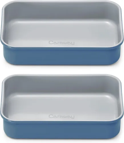 Miniatura 25 de Caraway Sartén rectangular de cerámica antiadherente de 9 x 13 pulgadas, revestimiento de cerámica naturalmente resbaladizo, no tóxico, libre