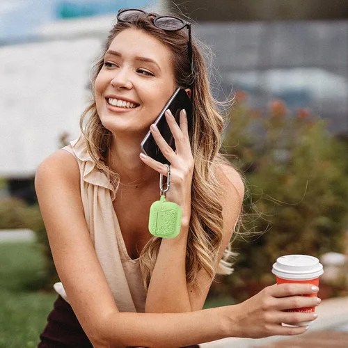 Miniatura 7 de Lerobo Funda con grabado de flores para estuche de AirPods de 3ª generación, funda de estuche con llavero, cubierta de silicona compatible con Apple