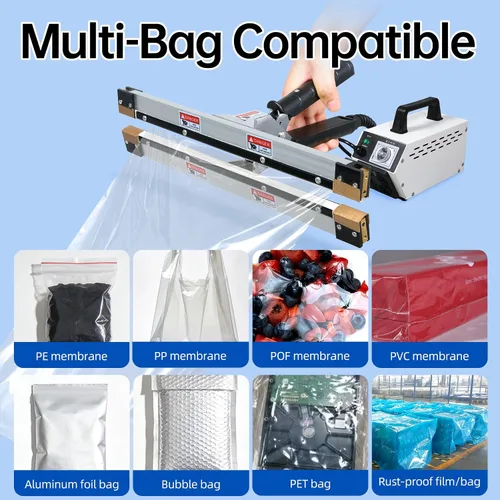 Miniatura 6 de Máquina de sellado térmico portátil de mano, IPS-600 de 24 pulgadas Sellado térmico instantáneo para envases de polietileno, papel de aluminio
