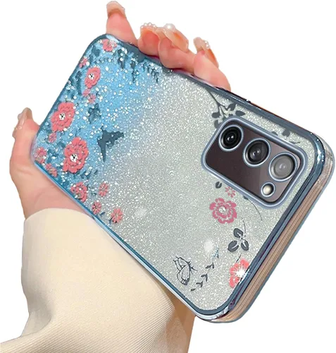 Miniatura 38 de Funda para Note 10, Galaxy Note 10 para mujer, cambio gradual con purpurina, cristal suave, TPU elegante, mariposa, floral, corazón, transparente