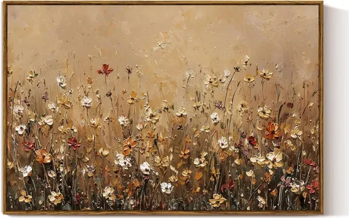 Miniatura 103 de VIYYIEA Arte de Pared en Lienzo Enmarcado Decoración del Hogar, Decoración de Granja Valles Ondulantes bajo Cielos Despejados Pintura de Pared