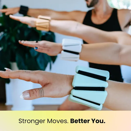 Miniatura 5 de OmWeights: pesas de muñeca y tobillo para mujeres y hombres, eleva tus entrenamientos con brazaletes pesados, pesas de tobillo para cardio, yoga
