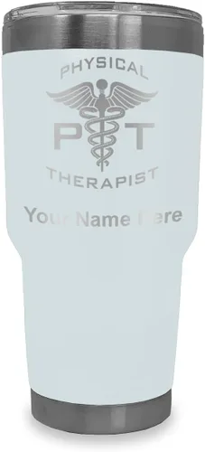 Miniatura 13 de LaserGram PT Physical Therapeut, vaso aislado al vacío de 20 onzas, grabado personalizado incluido (negro)