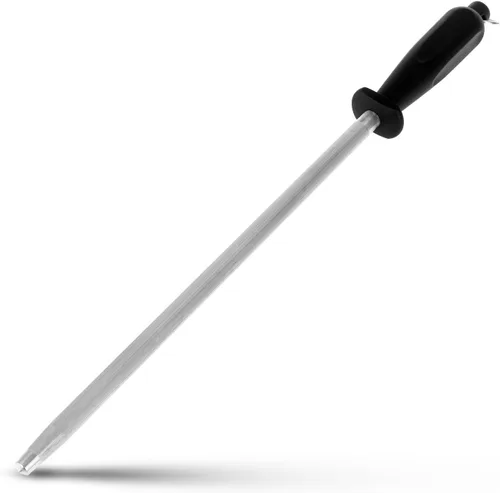Cuchillo negro profesional del acero de carbono que afila el acero, negro 12 pulgadas