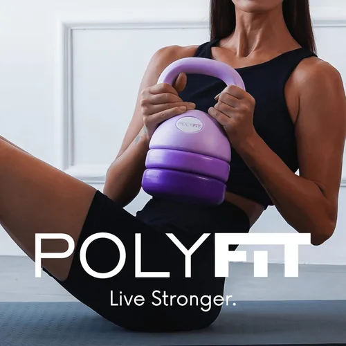 Miniatura 6 de Polyfit Adjustable Kettlebell 5 lb - 12 lb Kettlebells Weights Set for Home Gym Kettle Bell Sets for Women at Home Púrpura