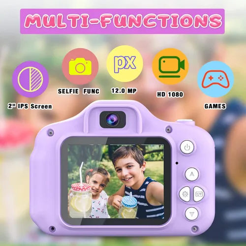 Miniatura 2 de Dylanto - Cámara de selfie infantil de video digital HD, el mejor regalo de cumpleaños para niñas de 3 a 9 años, juguete portátil para niñas de 3