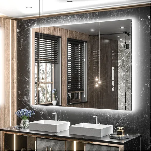 Miniatura 44 de TETOTE - Espejo retroiluminado para baño con luz, botón táctil regulable y función antivaho (horizontal o vertical)