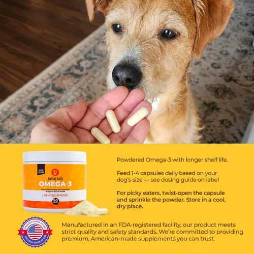 Miniatura 7 de Pawsomely Healthy Omega-3 para perros – Cápsulas de polvo sin desorden, sin refrigeración, aceite de anchoa capturado en la naturaleza – EPA y DHA