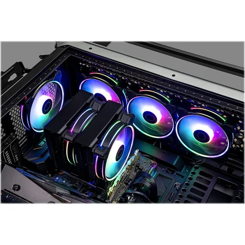 Miniatura 2 de Cooler Master MF120 Halo² Carcasa Enfriador de Líquido Ventilador de Enfriador de Aire, Ventilador de 120mm, Anillos aRGB de Bucle Dual, PWM