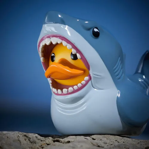 Miniatura 4 de TUBBZ Figura coleccionable de pato de goma de vinilo de Bruce The Shark de edición en caja, producto oficial de Jaws, TV, películas y videojuegos
