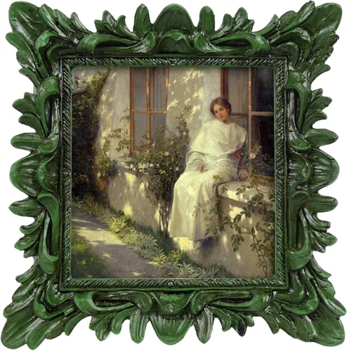 Miniatura 12 de Marcos de fotos vintage blancos para pared y mesa, marcos de fotos antiguos pequeños de 4 x 6 pulgadas con diseño floral adornado, estilo pintado a