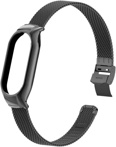 Miniatura 3 de Correa de reloj de metal compatible con Fitbit Luxe/Luxe SE de acero inoxidable con marco de bisel protector con diseño de malla de correa de muñeca