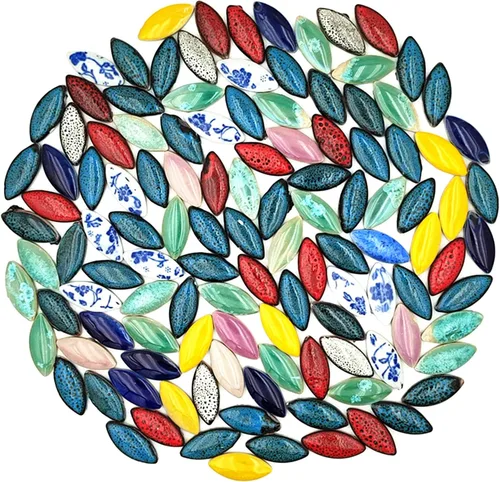 Miniatura 20 de Azulejos de mosaico de cerámica irregulares de color aleatorio de 1.1 lb, para hacer bricolaje, creativos, para platos de bricolaje, macetas