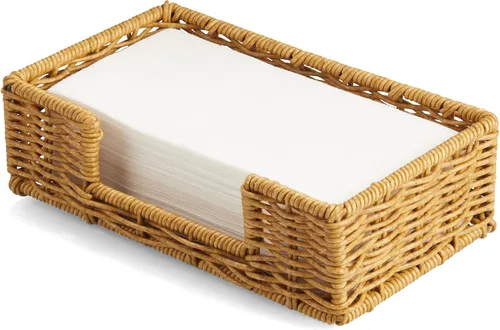 Miniatura 14 de Servilletero para mesa, servilleteros de cuerda de papel tejida para servilletas de papel, servilleteros de mimbre para mesa de cocina, decoración
