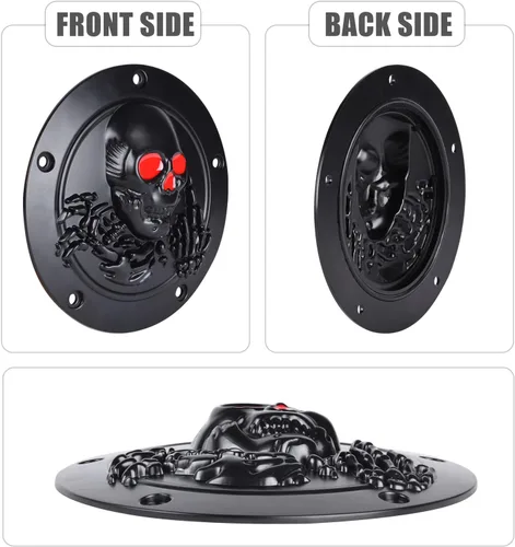 Miniatura 5 de Cubiertas Derby de Calavera 3D de 5 Agujeros para Harley, Cubierta de Motor Derby Timer de Motocicleta para Harley 1999-2014 Big Twin Cam EVO